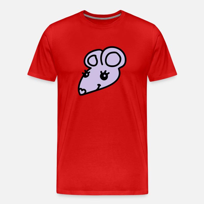 Süße Maus - Männer Premium Bio T-Shirt - Rot