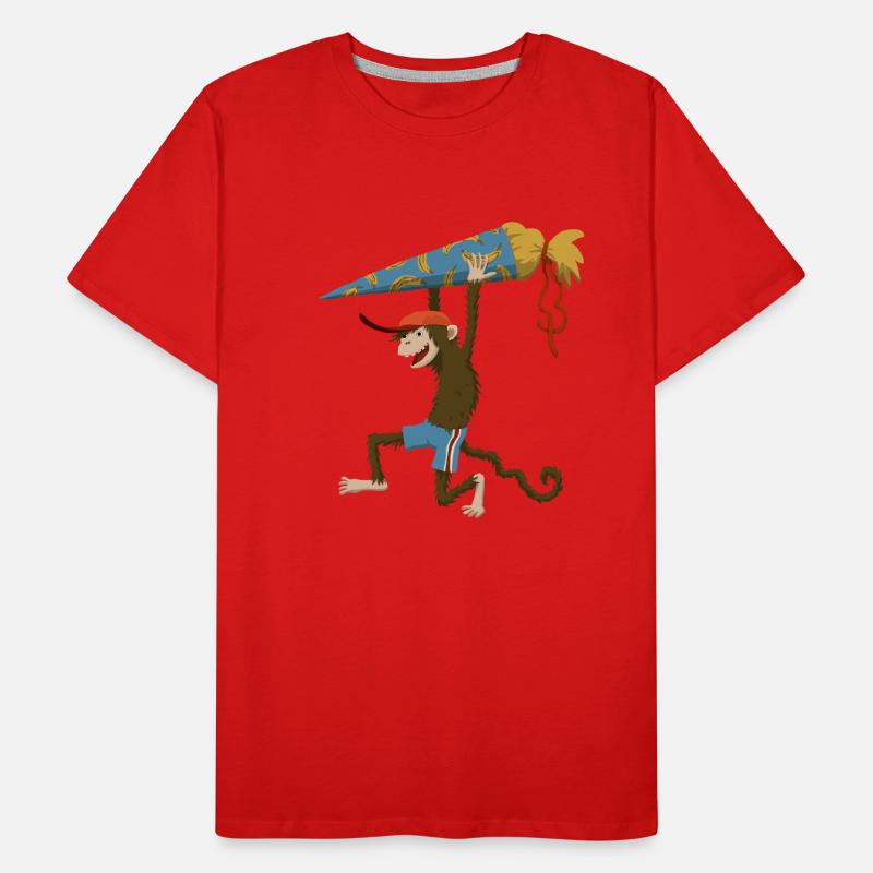 Singe avec cône d’école T-shirt bio Premium Homme