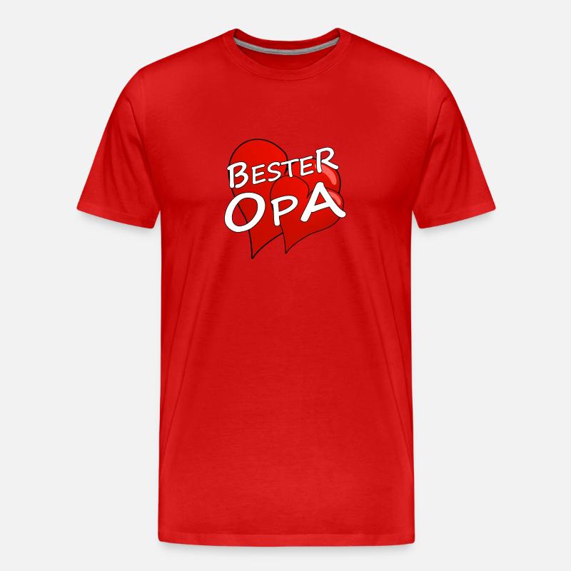 Bester Opa - Männer Premium Bio T-Shirt - Rot