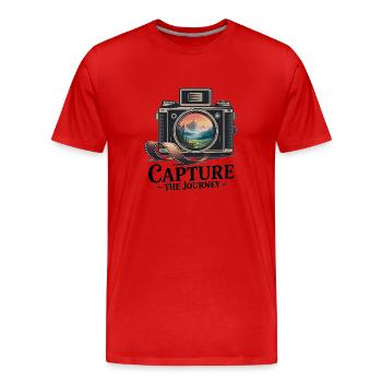 Capturez le voyage - T-shirt bio Premium Homme - rouge - Devant - Damien (186cm)