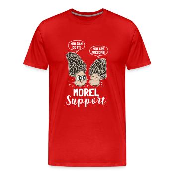 Morel Support – Humour pour les cueilleurs de champignons - T-shirt bio Premium Homme - rouge - Devant - Damien (186cm)