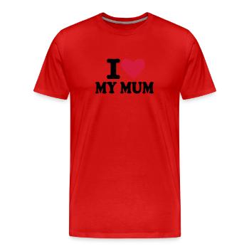 Mum - Men's Premium Organic T-Shirt - red - Front - Damien (186cm)
