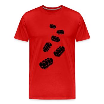 Eggs symbol - Men's Premium Organic T-Shirt - red - Front - Damien (186cm)