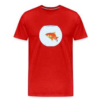 Poisson rouge - T-shirt bio Premium Homme - rouge - Devant - Damien (186cm)