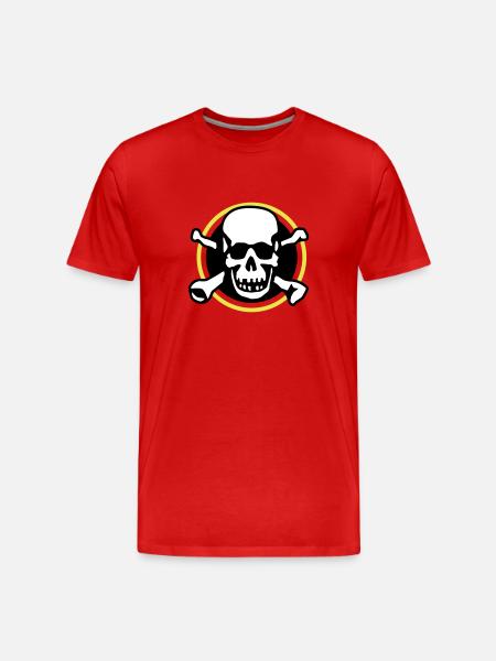 skull_circle_072011_a_3c - Men's Premium Organic T-Shirt - red