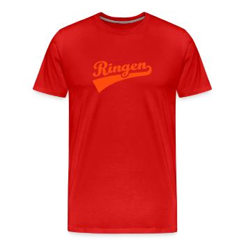 Ringen - Männer Premium Bio T-Shirt - Rot - Vorne - Damien (186cm)