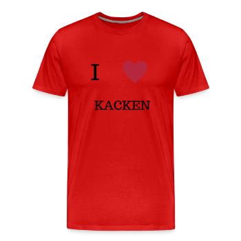 I love kacken - Männer Premium Bio T-Shirt - Rot - Vorne - Damien (186cm)