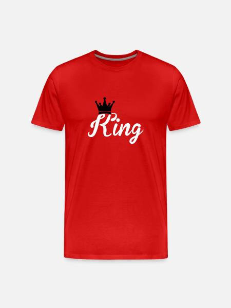 king - Männer Premium Bio T-Shirt - Rot