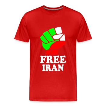 Free iran - Männer Premium Bio T-Shirt - Rot - Vorne - Damien (186cm)