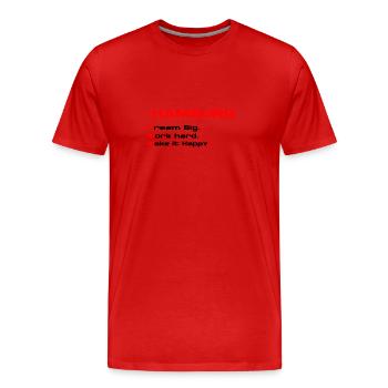 Hamburg Work hard - Men's Premium Organic T-Shirt - red - Front - Damien (186cm)