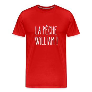 la pêche william - T-shirt bio Premium Homme - rouge - Devant - Damien (186cm)