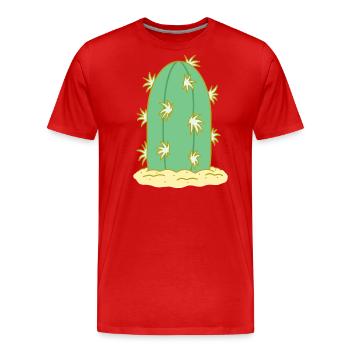 Kaktus N°1 - Männer Premium Bio T-Shirt - Rot - Vorne - Damien (186cm)