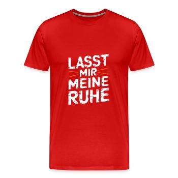 Lasst mir meine Ruhe - nicht stören - Männer Premium Bio T-Shirt - Rot - Vorne - Damien (186cm)