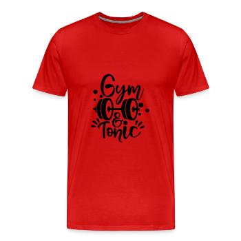 Gym Tonic - Männer Premium Bio T-Shirt - Rot - Vorne - Damien (186cm)