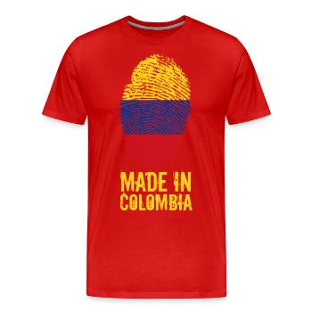 Fabriqué en Colombie / Made in Colombie Colombie - T-shirt bio Premium Homme - rouge - Devant - Damien (186cm)