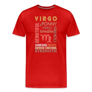 Horoscope Élément Planète - T-shirt bio Premium Homme - rouge - Devant - Damien (186cm)