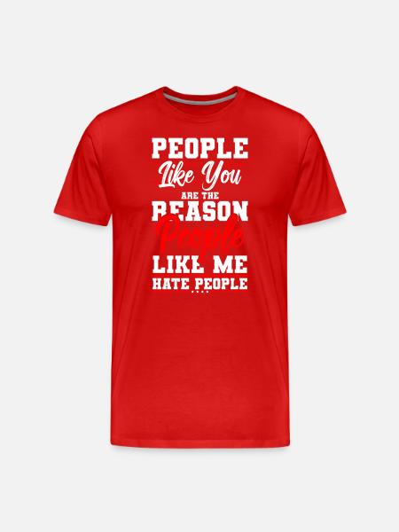 I hate people's aversion - Men's Premium Organic T-Shirt - red