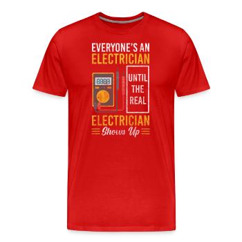 Electrics Electronics Electrical - Men's Premium Organic T-Shirt - red - Front - Damien (186cm)