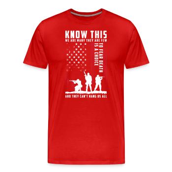 Élite de la liberté des vétérans de guerre - T-shirt bio Premium Homme - rouge - Devant - Damien (186cm)