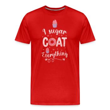 Bäckerei Lecker - Männer Premium Bio T-Shirt - Rot - Vorne - Damien (186cm)