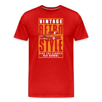 Automobile Vintage Car Mechanic Engine - T-shirt bio Premium Homme - rouge - Devant - Damien (186cm)