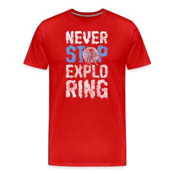 Weltall Sterne Rakete - Männer Premium Bio T-Shirt - Rot - Vorne - Damien (186cm)