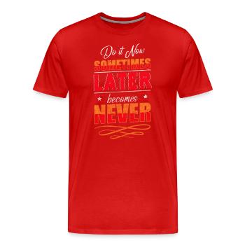 Uhr Lebenszeit Sand - Männer Premium Bio T-Shirt - Rot - Vorne - Damien (186cm)