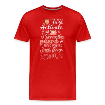 Spécialiste du travail de portier de sécurité - T-shirt bio Premium Homme - rouge - Devant - Damien (186cm)