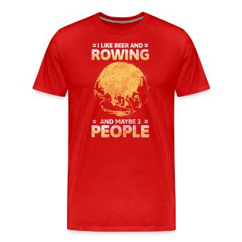 Rowing Machine Sport Competition - Men's Premium Organic T-Shirt - red - Front - Damien (186cm)
