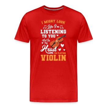 Violin, Instrument, Classical, String Instrument - Men's Premium Organic T-Shirt - red - Front - Damien (186cm)