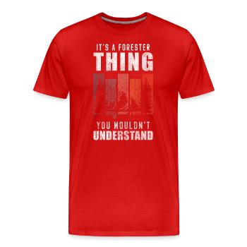 Forester Nature Conservation Tree - Men's Premium Organic T-Shirt - red - Front - Damien (186cm)
