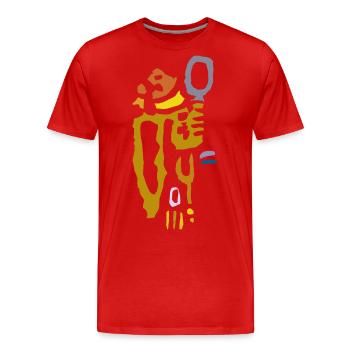 Kunst - Männer Premium Bio T-Shirt - Rot - Vorne - Damien (186cm)