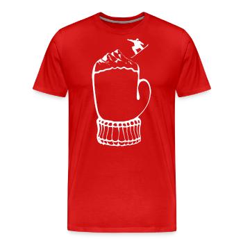 Bier - Berg - Snowboarding - (2) - Männer Premium Bio T-Shirt - Rot - Vorne - Damien (186cm)