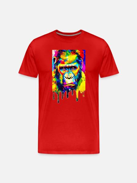 Urban Gorilla - Graffiti Art - Men's Premium Organic T-Shirt - red
