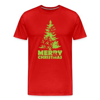 Weihnachten Tanne Weihnachtsbaum Schnee Flocke - Männer Premium Bio T-Shirt - Rot - Vorne - Damien (186cm)