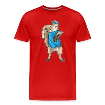 Gant de baseball Squirrel - T-shirt bio Premium Homme - rouge - Devant - Damien (186cm)
