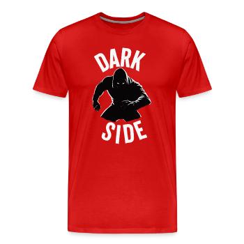 Dunkle Seite Minimalistisches Hoodie-Design - Männer Premium Bio T-Shirt - Rot - Vorne - Damien (186cm)