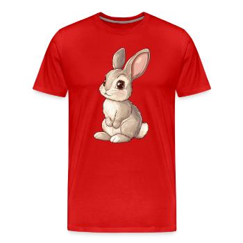 Hase - Männer Premium Bio T-Shirt - Rot - Vorne - Damien (186cm)