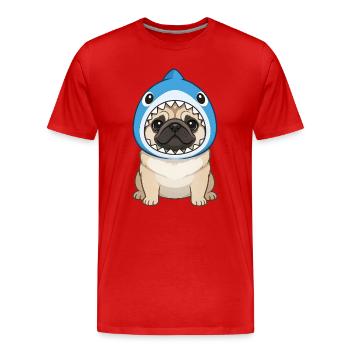 Carnaval de chiens carlins mignons Carnaval du Brésil Samba - T-shirt bio Premium Homme - rouge - Devant - Damien (186cm)