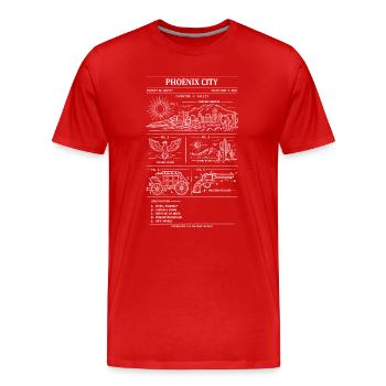 Plan directeur de la ville de Phoenix - T-shirt bio Premium Homme - rouge - Devant - Damien (186cm)