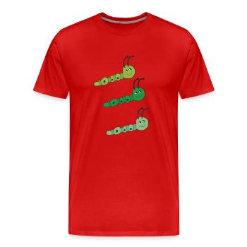 Raupen drillinge - Männer Premium Bio T-Shirt - Rot - Vorne - Damien (186cm)