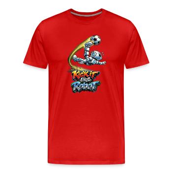 Soccer robot makes overhead kicks - Men's Premium Organic T-Shirt - red - Front - Damien (186cm)
