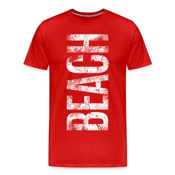 Beach Typo Design | Holidays on the beach - Men's Premium Organic T-Shirt - red - Front - Damien (186cm)