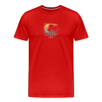 Kuba Stilvoller Souvenirurlaub - Männer Premium Bio T-Shirt - Rot - Vorne - Damien (186cm)