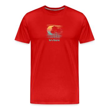Brisbane Australien Künstlerischer Palmenurlaub - Männer Premium Bio T-Shirt - Rot - Vorne - Damien (186cm)