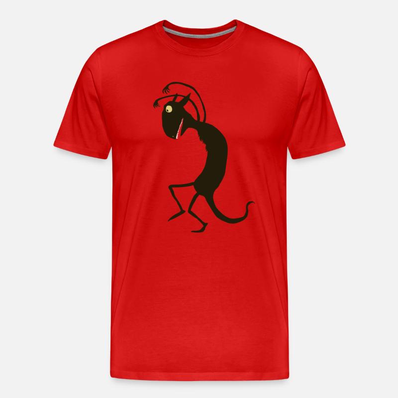 schleichendes Monster - Männer Premium Bio T-Shirt - Rot