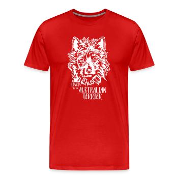 Loved by AUSTRALIAN TERRIER Hundespruch Wilsigns - Männer Premium Bio T-Shirt - Rot - Vorne - Damien (186cm)