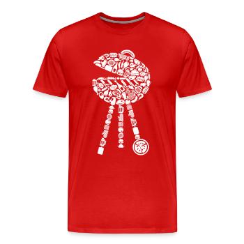 Grill BBQ Barbecue Grill Master Father Grilling - T-shirt bio Premium Homme - rouge - Devant - Damien (186cm)