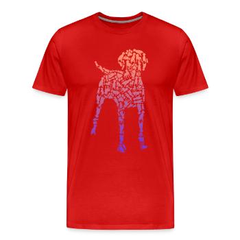 Braque de Weimar Chiens Chien Maman Dames Enfants Vizslas - T-shirt bio Premium Homme - rouge - Devant - Damien (186cm)