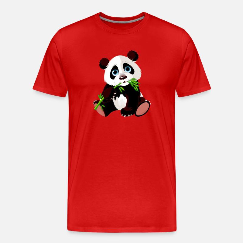 panda - Männer Premium Bio T-Shirt - Rot